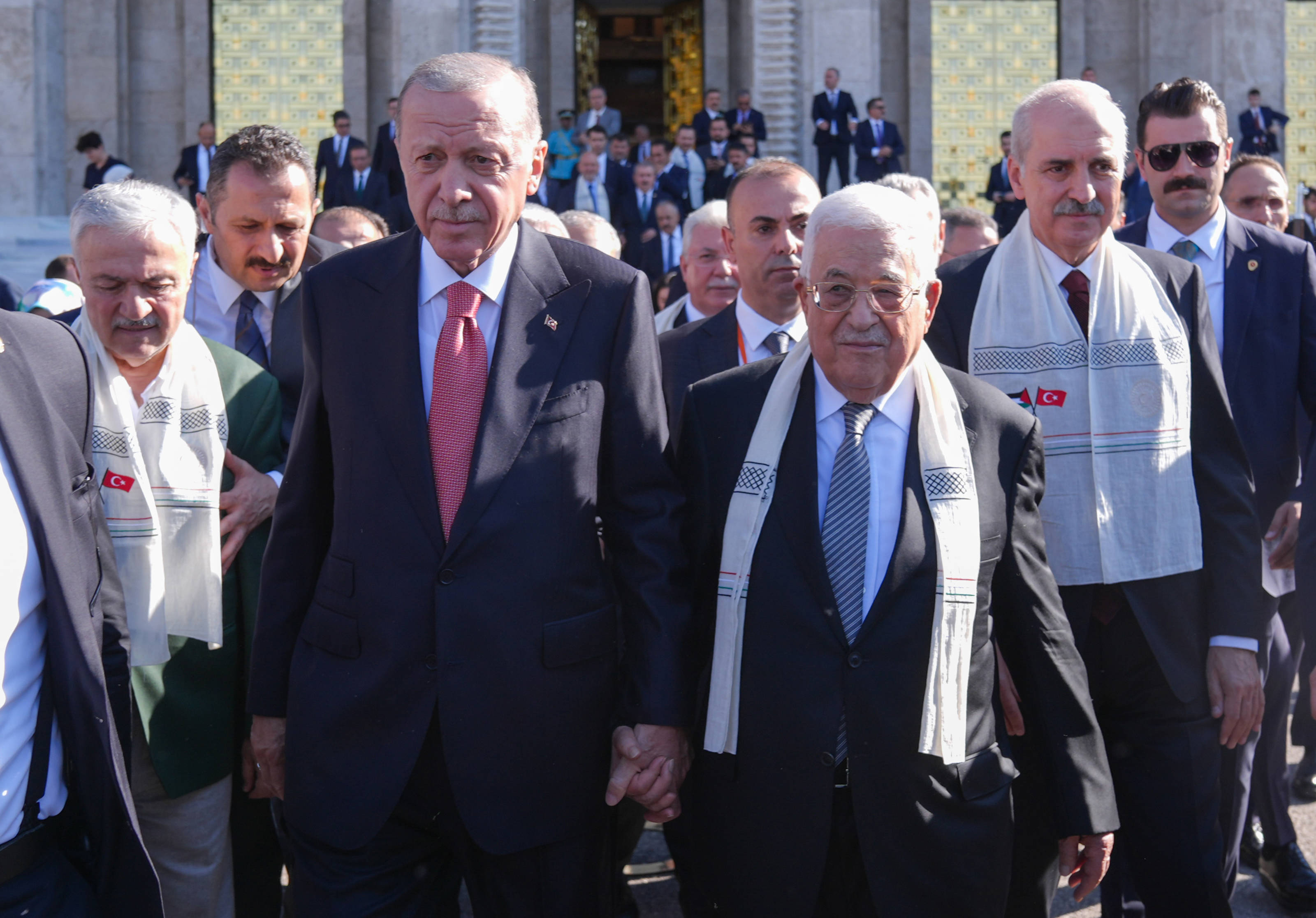 Palestine’s Mahmoud Abbas faces protest in Turkish parliament