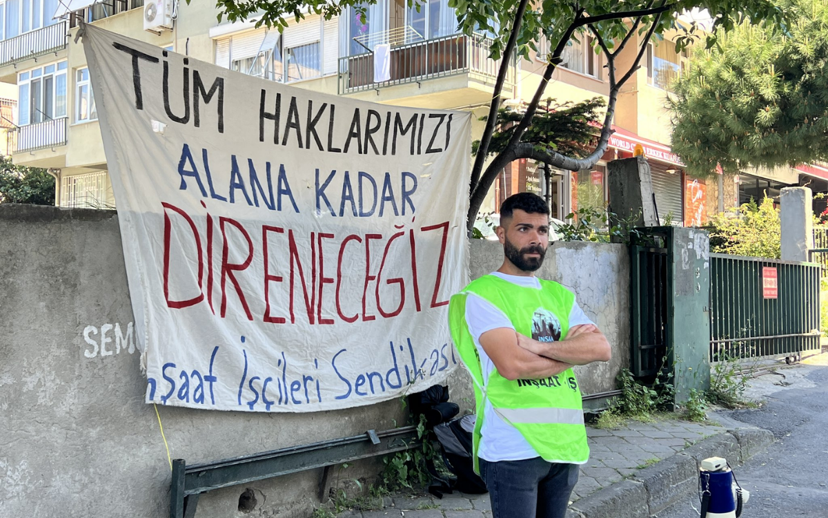 Sinpaş GYO önünde işçi direnişi