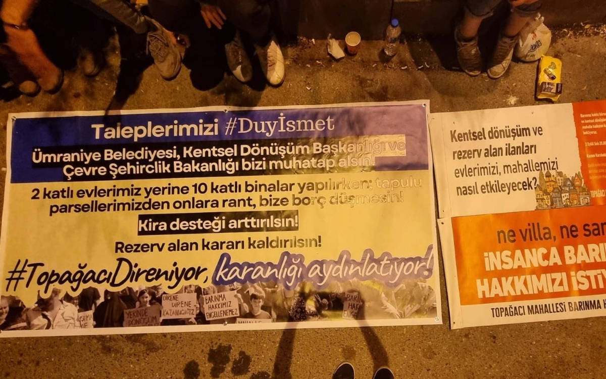 Direnişin birinci ayında Topağacı Mahallesi nöbette