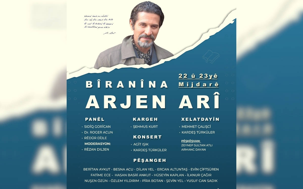 Helbestvan Arjen Arî dê bi çalakiyên curbecur were bibîranîn