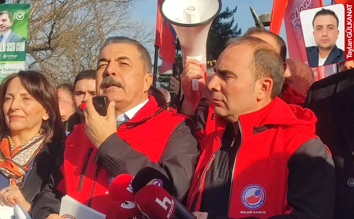 İşçiler ve TBMM'deki bütçe tartışması arasına polis barikatı