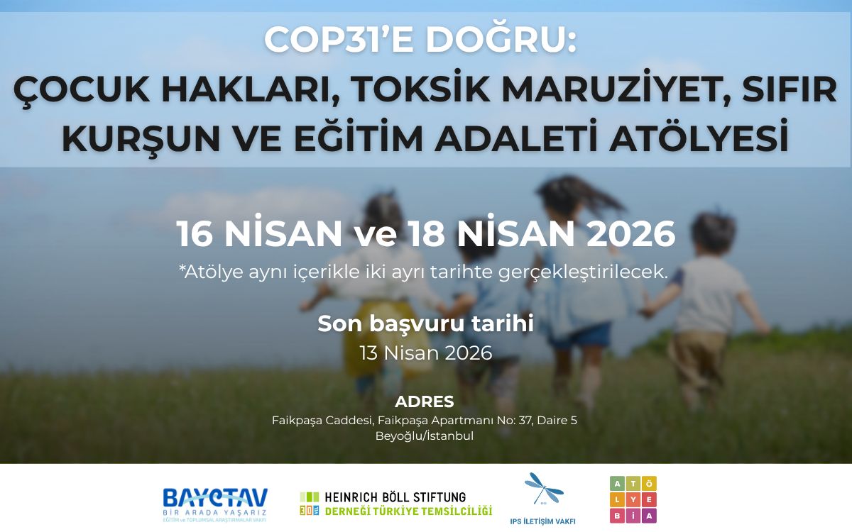 COP31’e Doğru: Çocuk Hakları, Toksik Maruziyet, Sıfır Kurşun ve Eğitim Adaleti Atölyesi