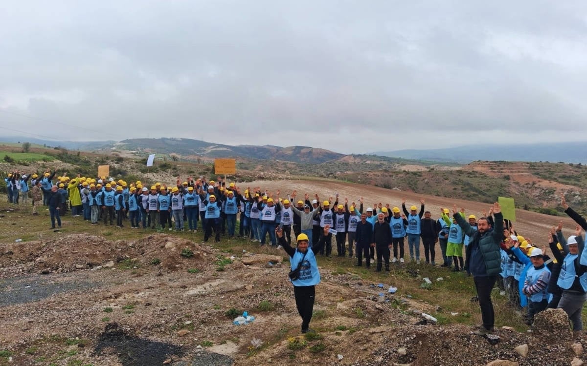 Doruk Madencilik işçilerinin Ankara yürüyüşü altıncı gününde