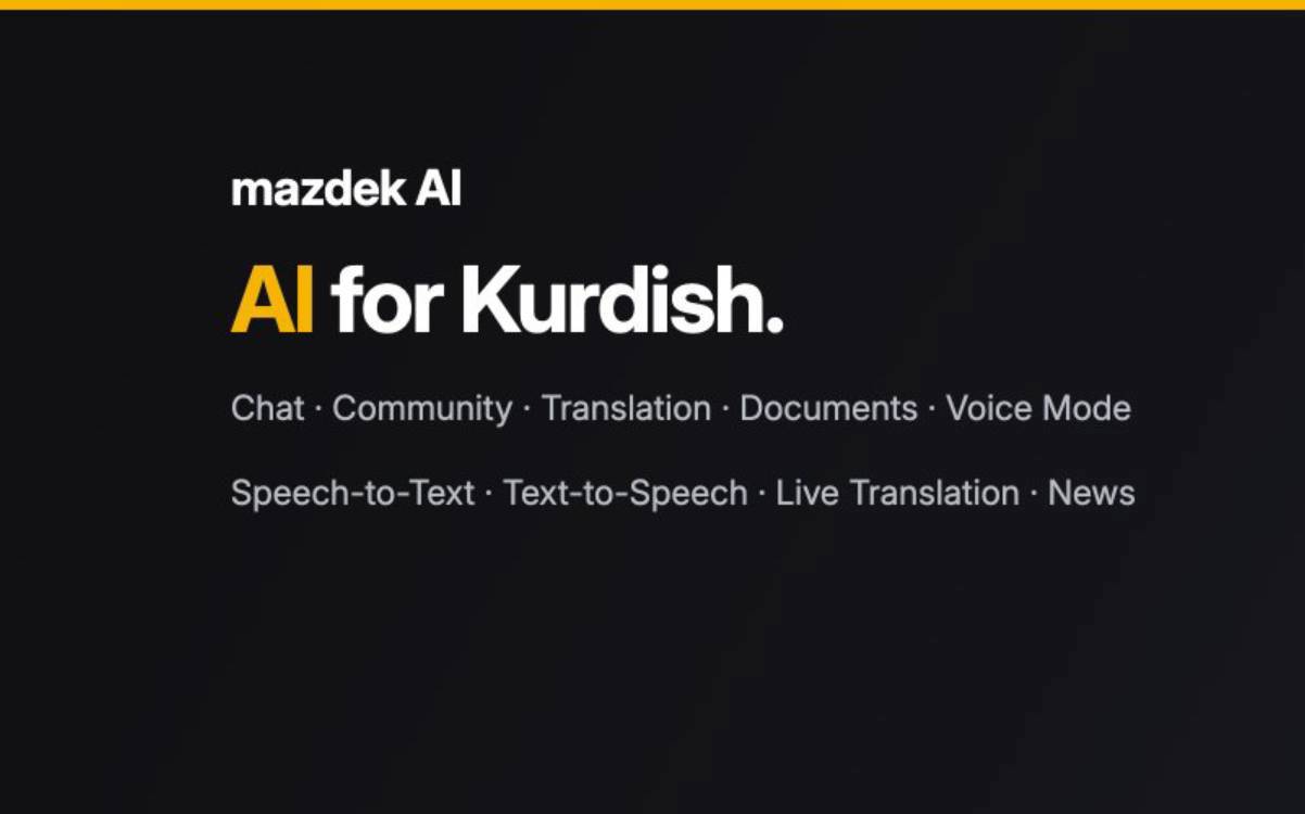 Yekem platforma hişê çêkirî a ji bo kurdî ava bû: Mazdek AI