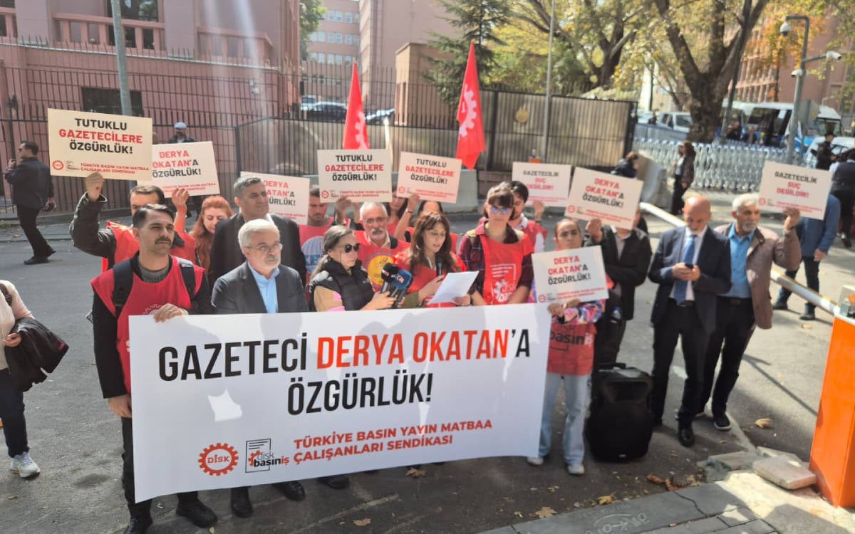 Adalet Bakanlığı önünde gazeteci Derya Okatan için özgürlük çağrısı