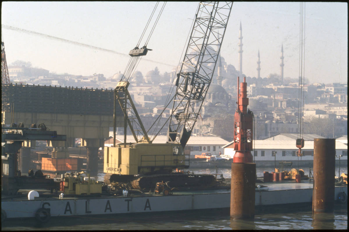 Yeni Galata Köprüsü inşaatı.