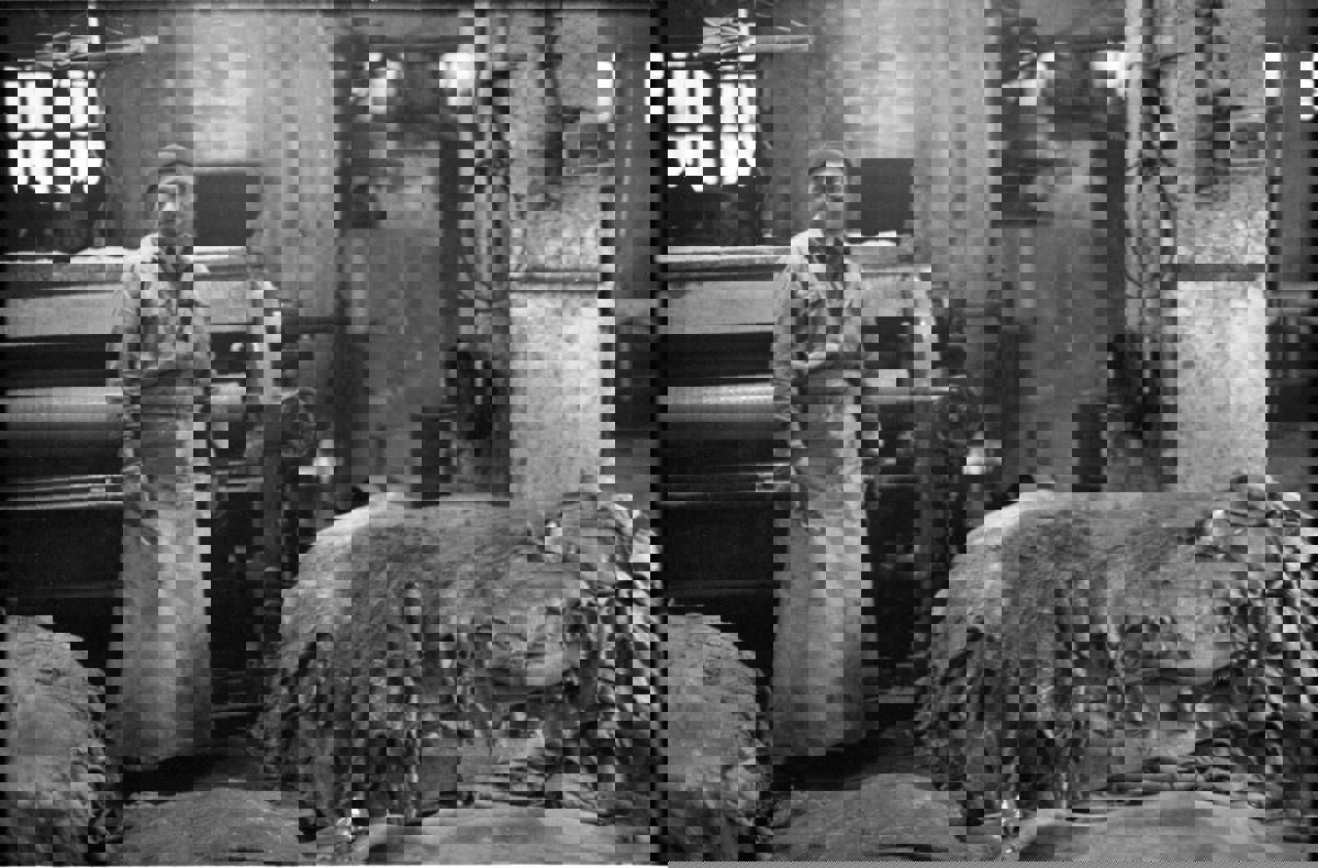 A worker in a leather factory in Kazlıçeşme