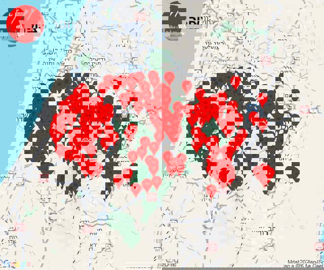 *Görsel, İsrail’in ‘Tzofar’ adlı erken uyarı sistemi uygulamasından alınmıştır.