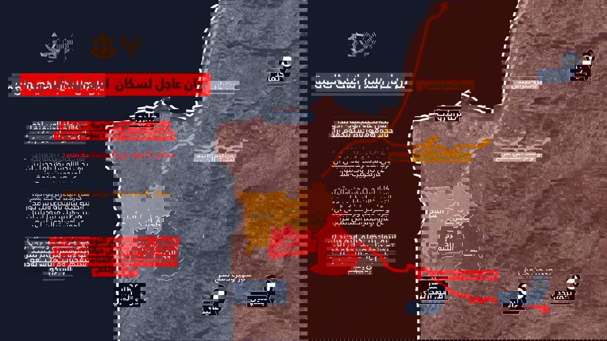 *İsrail ordusunun Beyrut'un güneyine yönelik tahliye emri, 5 Mart 2026. (Görsel: @AvichayAdraee/X)