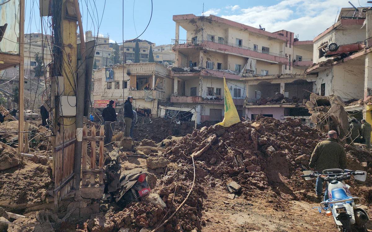 *İsrail ordusunun saldırıları sonrası Lübnan'ın Baalbek kentine bağlı Nebi Şit beldesi, 7 Mart 2026. (Fotoğtaf: AA)