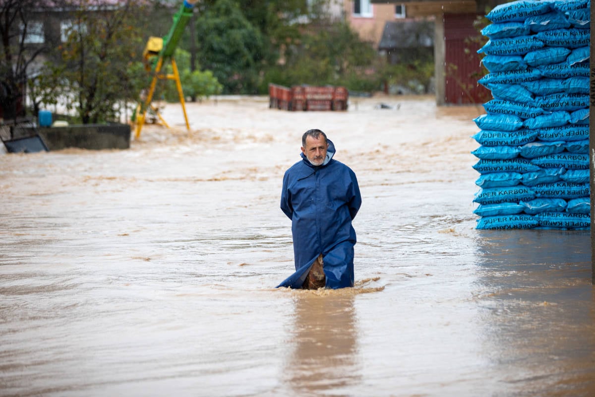 A flooded street in Sakarya