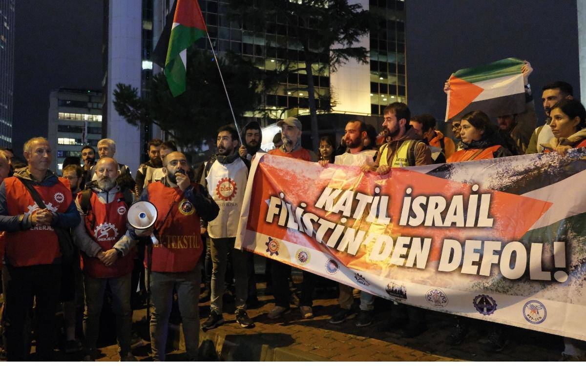 Sendikalardan İsrail protestosu: İşçi sınıfı Filistin’in yanında