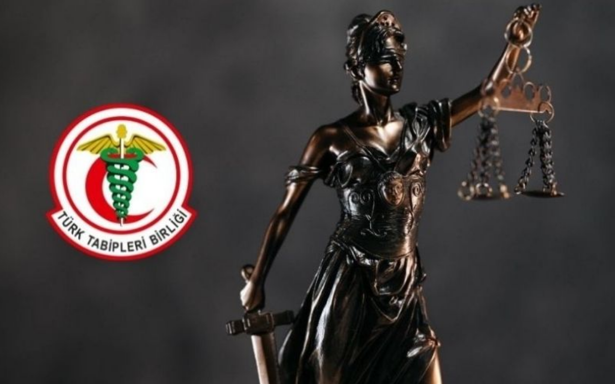 TTB logosu ve adalet heykeli