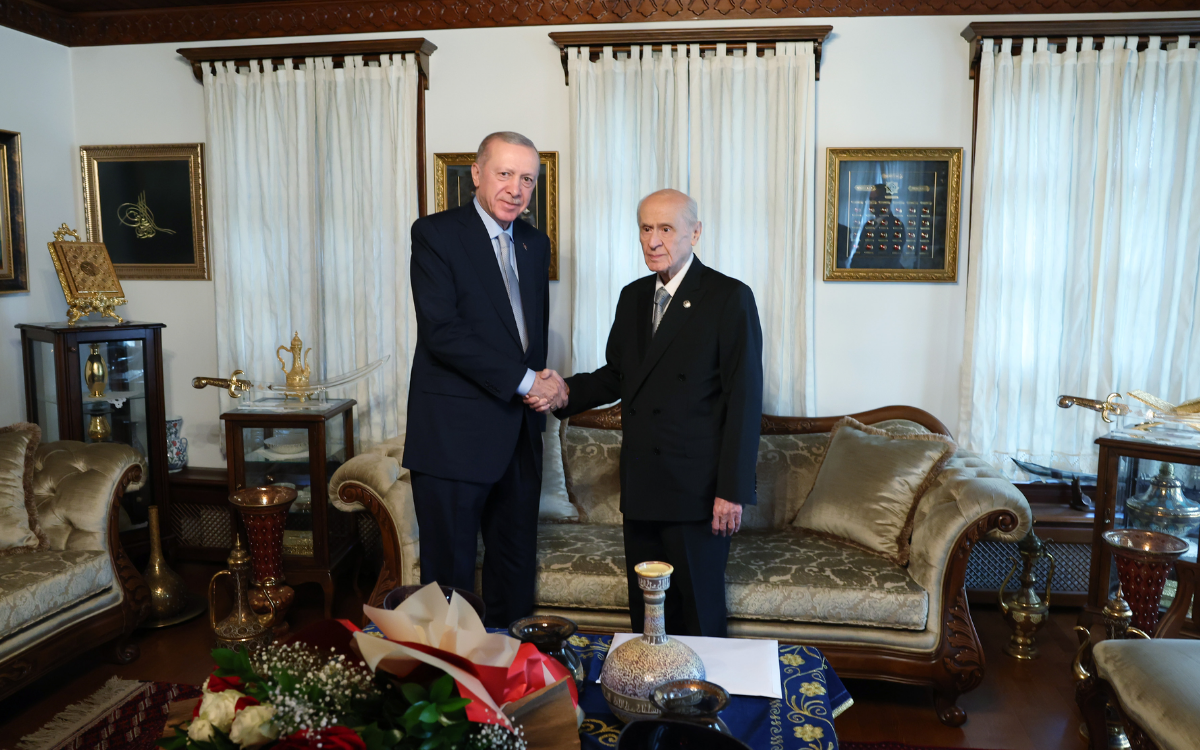 Erdoğan ve Bahçeli görüşmesinden fotoğraf