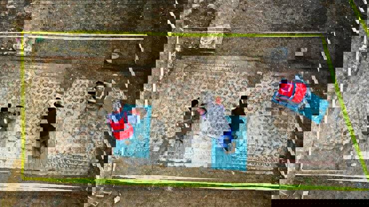 Ancient Greek mosaic found at site of Hatay building destroyed in 2023 quakes