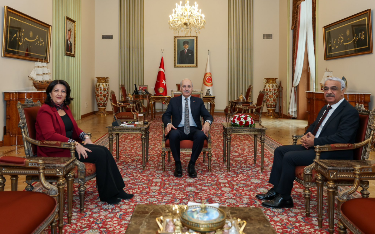 DEM Parti İmralı heyeti, TBMM Başkanı Kurtulmuş ile görüştü