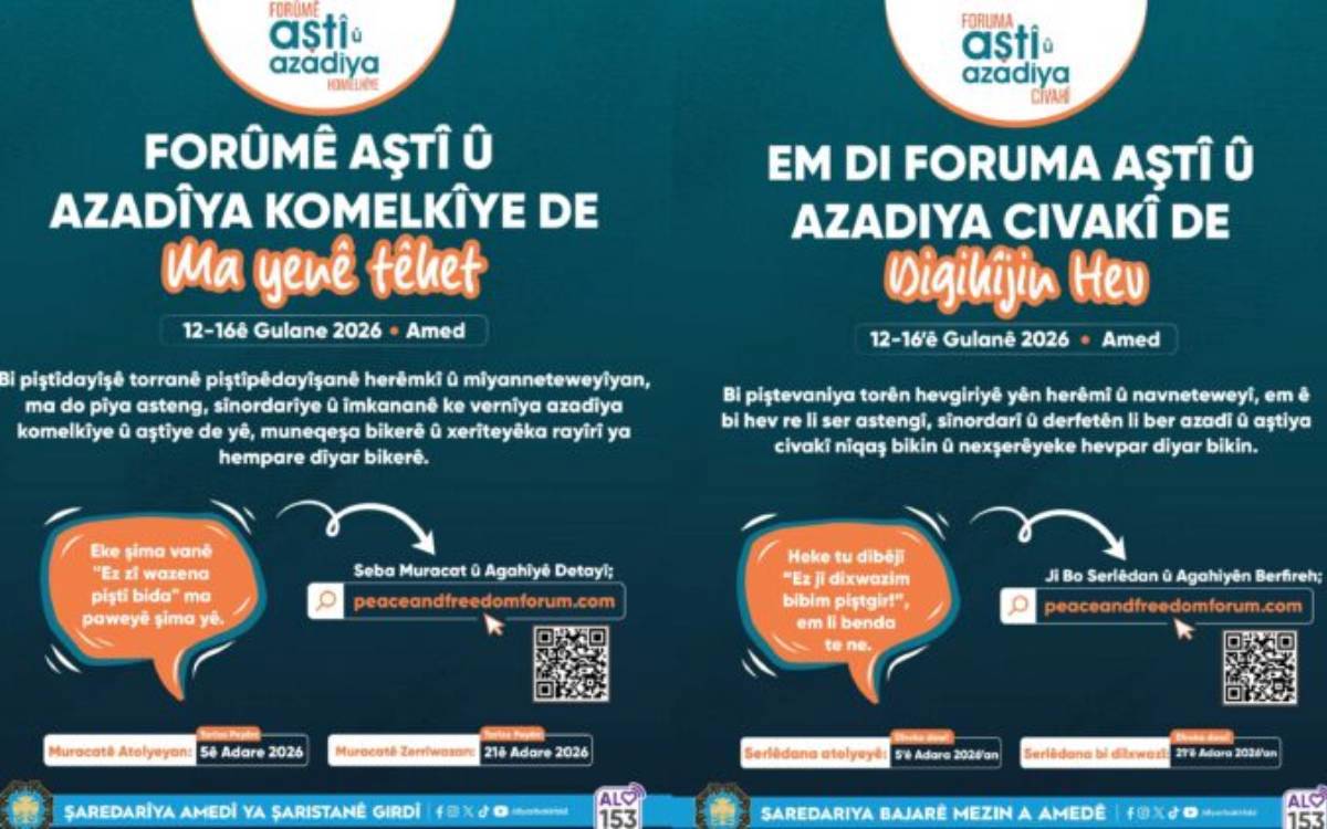 Li Amedê wê ‘Forûma Aştiya Civakî û Azadî’ bê lidarxistin