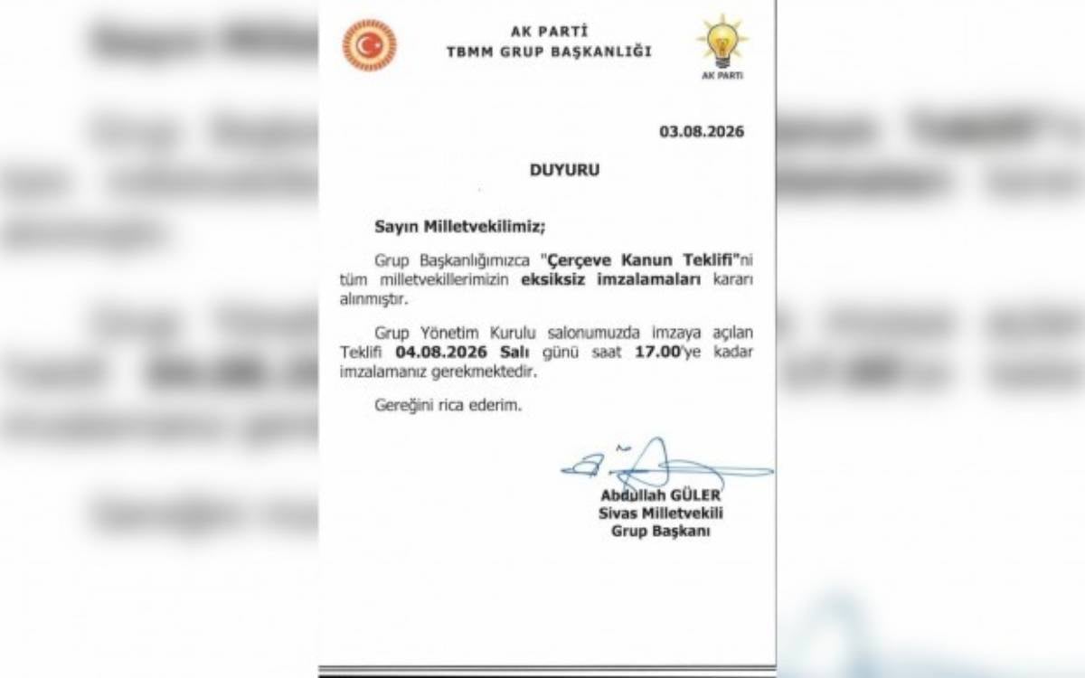 ‘Çerçeve yasa’ taslağı Meclis'te imzaya açıldı