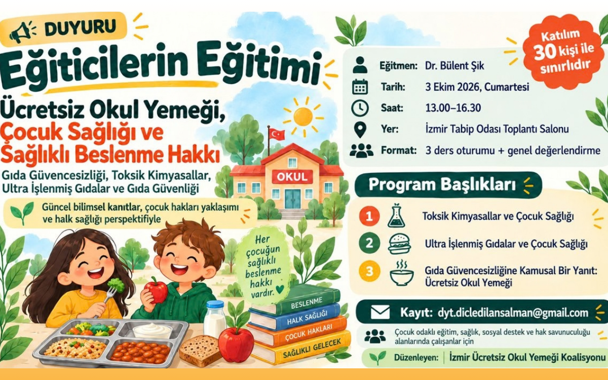 İzmir’de çocukların sağlıklı beslenme hakkı için ‘Eğiticilerin Eğitimi’