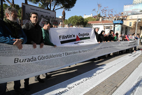 Solidarity protest in İzmir denounces Israeli attacks on Palestine