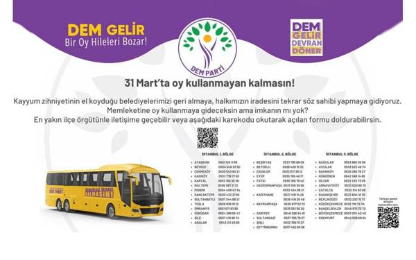 DEM İstanbul İl Örgütünden hareketli seçmenler için karekod uygulaması