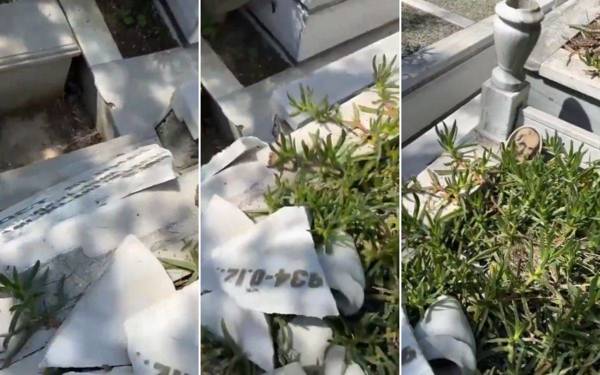 Vandalism at the grave of Kurdish lawyer Medet Serhat