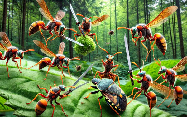Samuray arıları, zararlılarla mücadele için doğaya bırakıldı