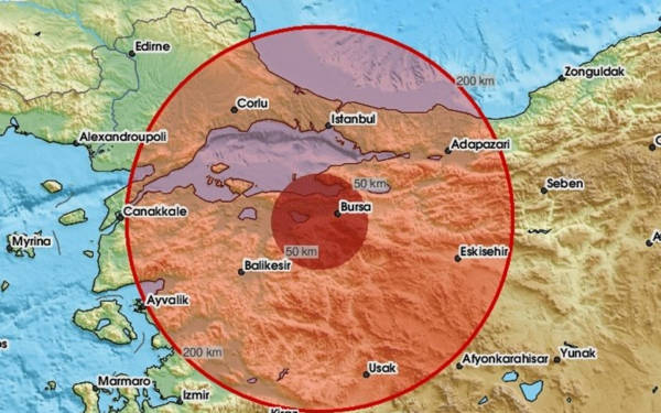 Bursa'da 4 büyüklüğünde deprem