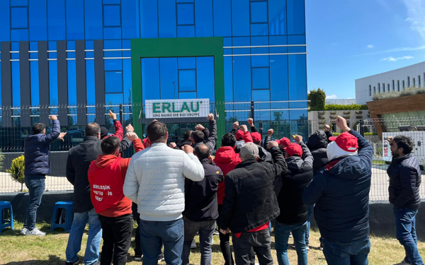 Gebze'de Erlau Metal işçileri hakları için direnişte