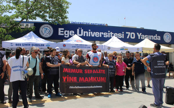 Ege Üniversitesi Hastanesi çalışanları iş bıraktı