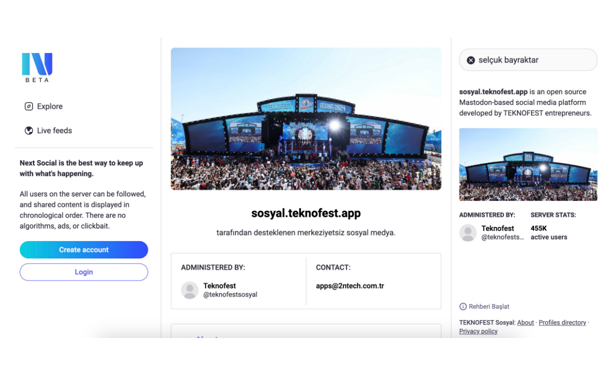 "Next Sosyal" Mastodon'un "açık kod"unu alıp, kendi kodlarını saklamış