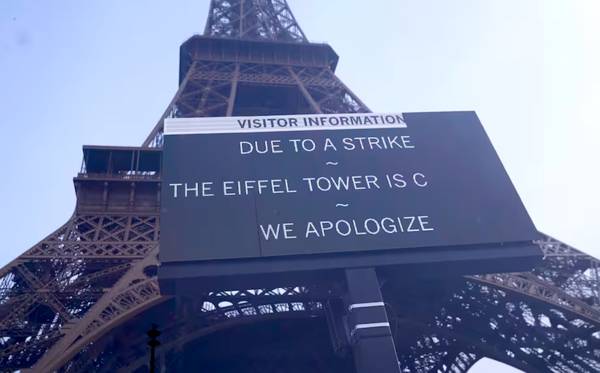 Fransa: Ülke çapında grevler sürüyor; Eyfel Kulesi ziyarete kapandı