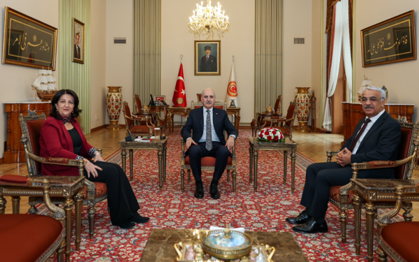 DEM Parti İmralı heyeti, TBMM Başkanı Kurtulmuş ile görüştü