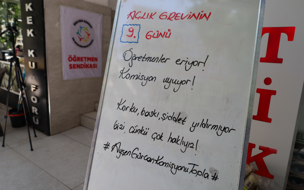 Öğretmenlerin açlık grevi 9. gününde: Velilere ve halka destek çağrısı
