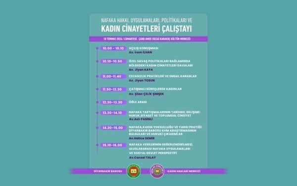 Diyarbakır Barosu’ndan nafaka hakkı ve kadın cinayetleri çalıştayı
