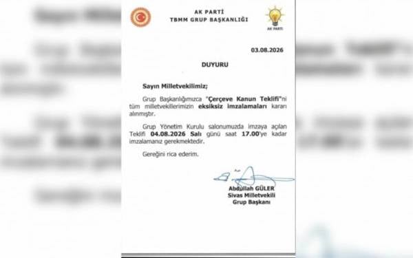 ‘Çerçeve yasa’ taslağı Meclis'te imzaya açıldı