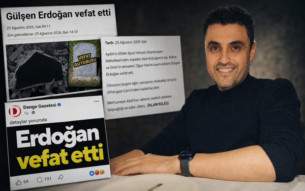 “Erdoğan vefat etti” haberi nedeniyle dört gazeteciye gözaltıAydın Denge Gazetesi’nin Gülşen Erdoğan adlı bir kişinin ölüm haberini “Erdoğan vefat etti” ifadesiyle duyurması üzerine dört gazeteci hakkında savcılık soruşturma başlattı.26 Ağustos 2026