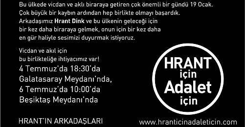 Hrant Dink'e Adalet İçin "İnsan Zinciri" Eylemi Yapılacak