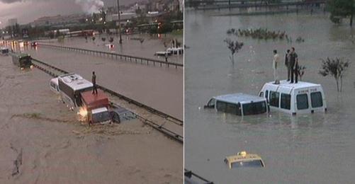 Torrential Rain in Istanbul Caused Flash Flood in the District of Ikitelli 
