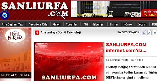 Vali Yardımcısı sanliurfa.com Sitesini Erişime Kapattırdı