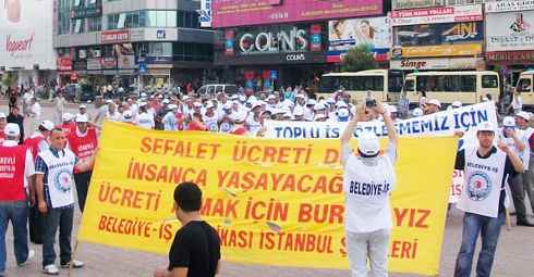 İstanbul'da Dört Belediyede İşçiler Grevde