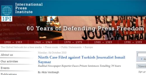 IPI Condemned Prosecution of Turkish Journalist Saymaz