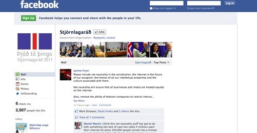 İzlanda'nın Yeni Anayasası Facebook'ta