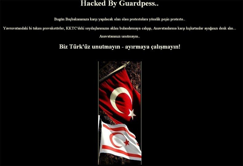 KKTC Başbakanlık Sitesi Hack Edildi