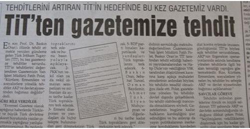 Second Threat against Evrensel Newspaper
