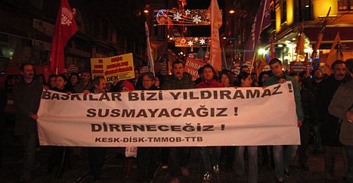 Taksim'de KESK ve HDK'yle Dayanışma 