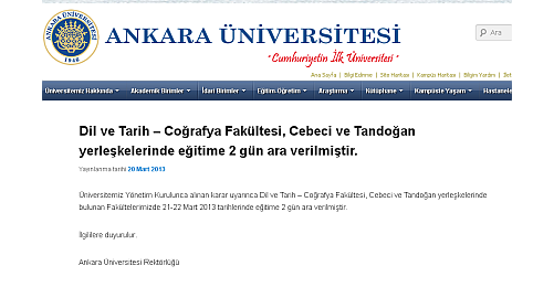Hacettepe ve Ankara Üniversitelerinde Eğitime Ara Verildi