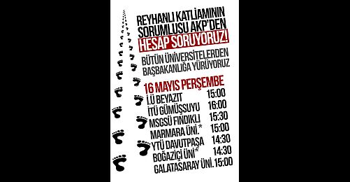 İstanbul'daki Üniversitelerden Reyhanlı Protestosu