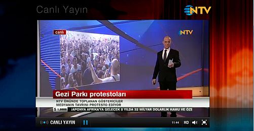 NTV Önünde Gezi Parkı Protestosu