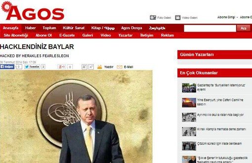 AGOS Hacklendi, Tayyip Erdoğan'lı Mesaj Bırakıldı